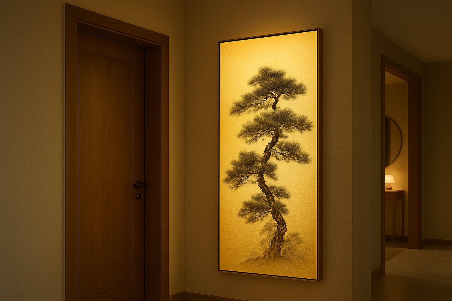 LED Welcome Pine Painting