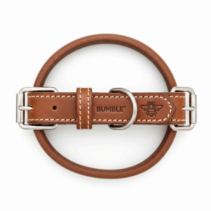 bumble adjustable leather dog collar with metal buckle – premium pet accessory
