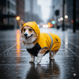 bumble waterproof pet raincoat – lightweight reflective jacket for dogs & cats